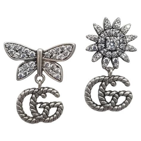 gucci butterfly earrings dangle|Gucci sterling silver butterfly earrings.